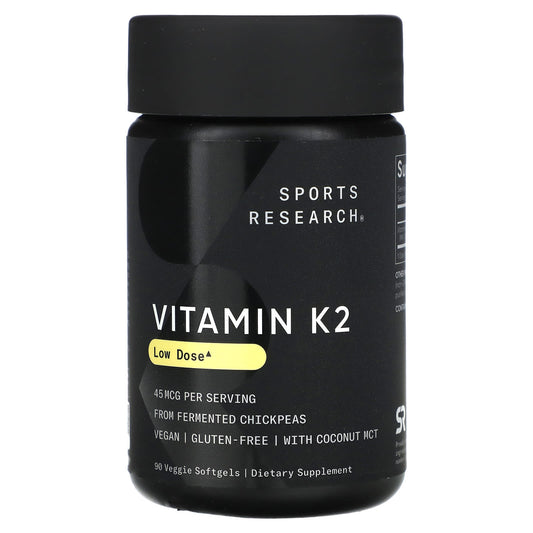 Sports Research, Vitamin K2, Low Dose, 45 mcg, 90 Veggie Softgels - Image 1