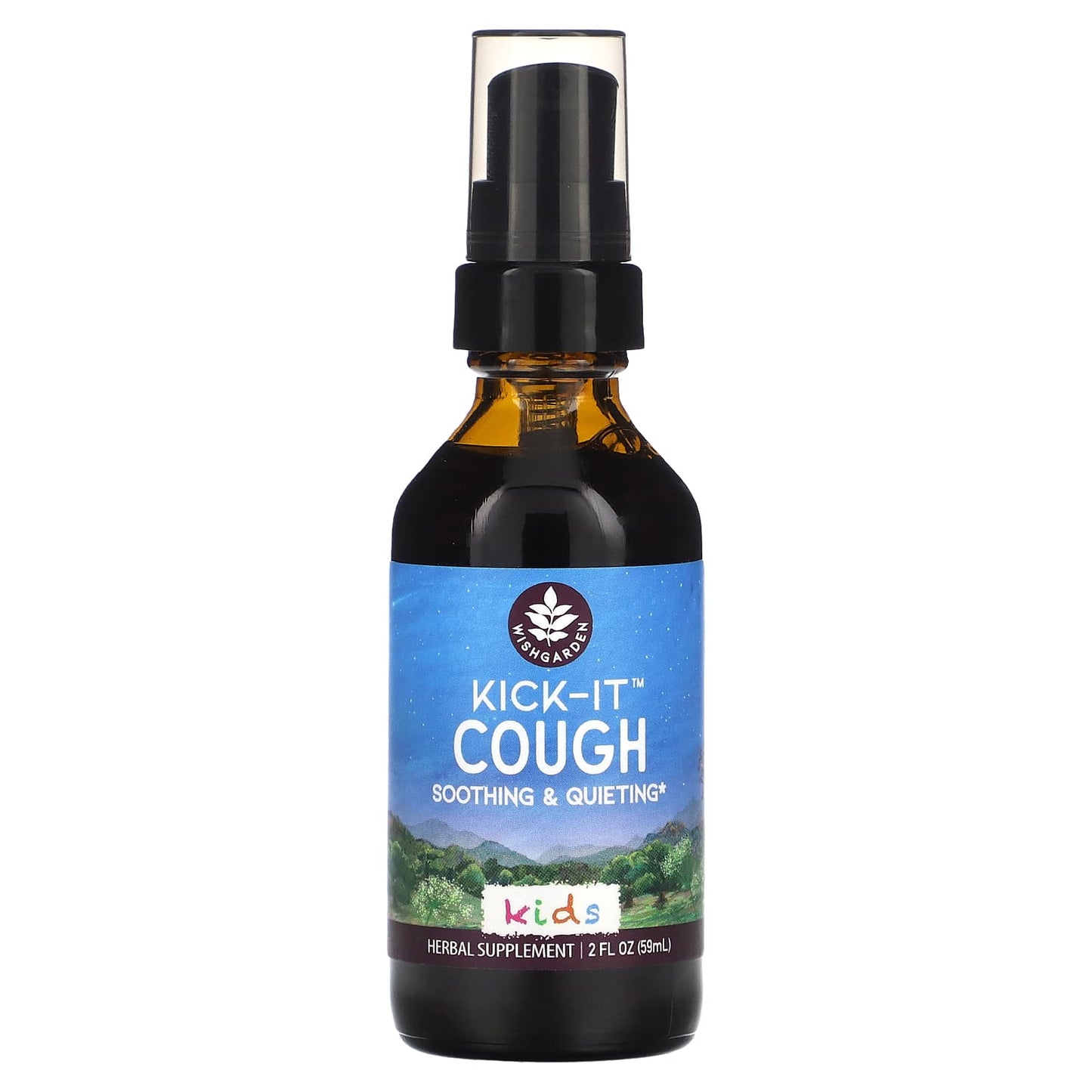 WishGarden Herbs, Kids, Kick-It Cough Soothing & Quieting, 2 fl oz (59 ml) - Image 1