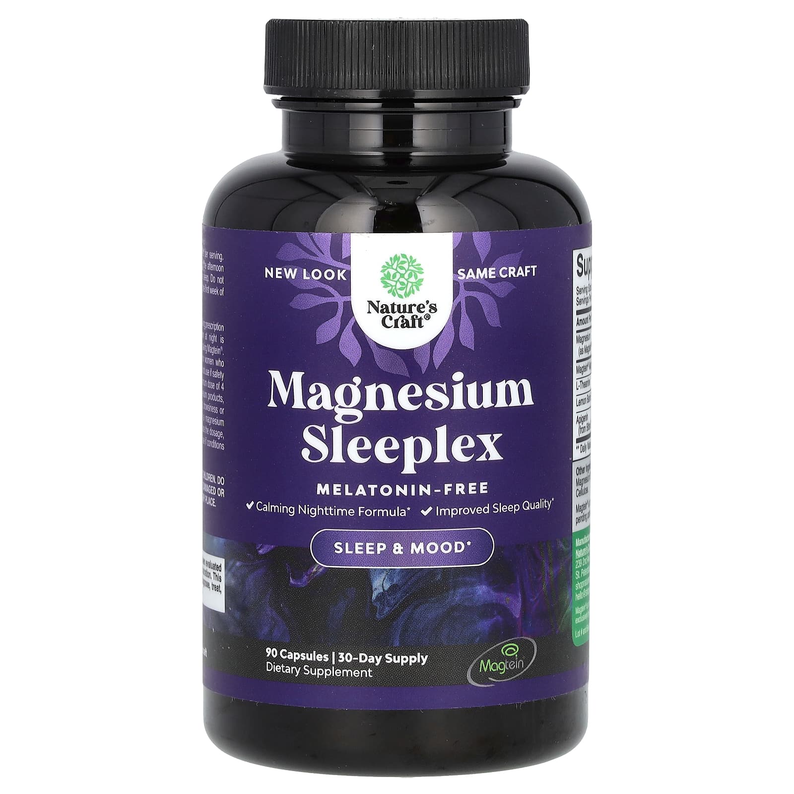 Nature's Craft, Magnesium Sleeplex, Melatonin-Free, 90 Capsules - Image 1