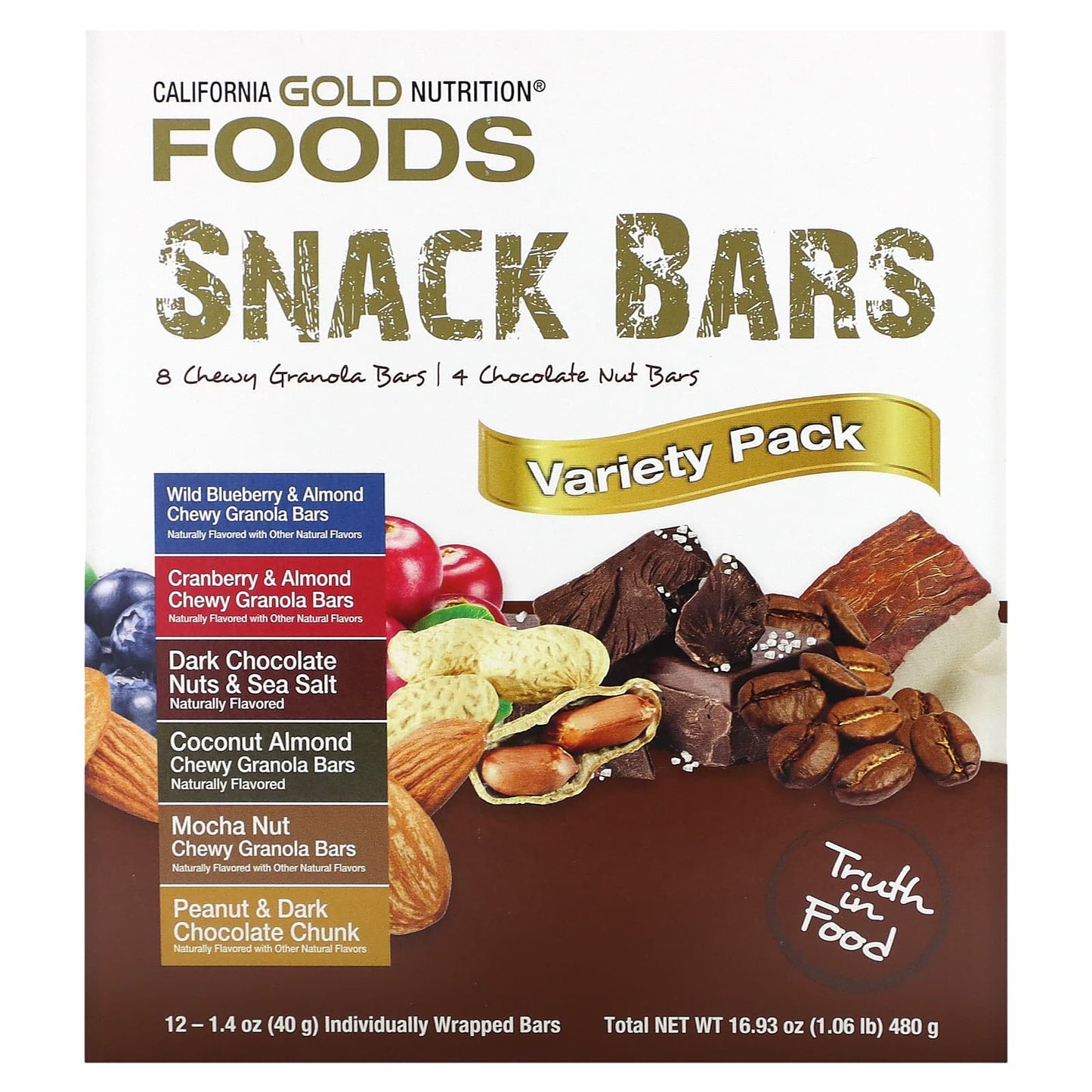 California Gold Nutrition Snack Bars Variety Pack - Healthy, Plant-Based Protein - Image 1