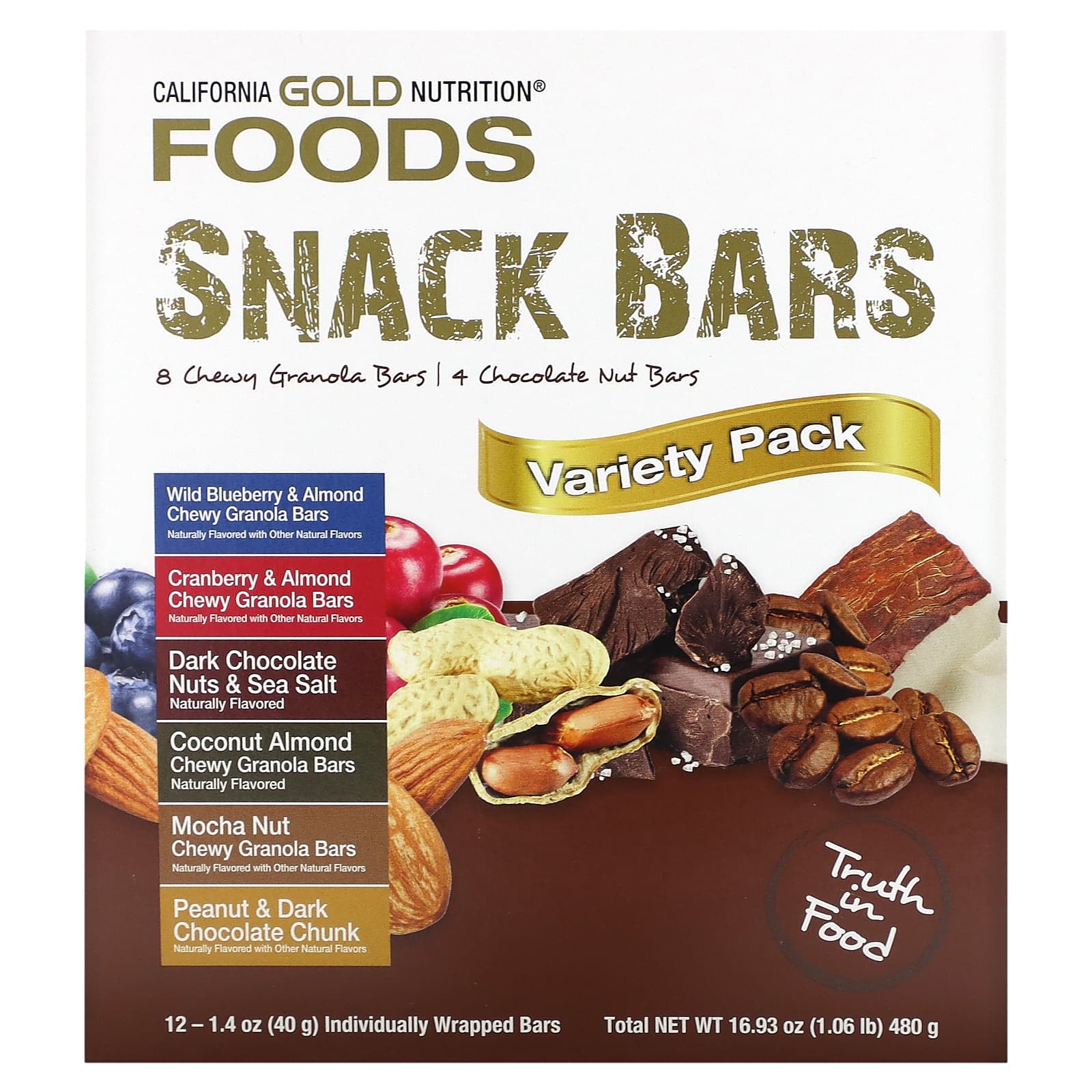 California Gold Nutrition Snack Bars Variety Pack - Healthy, Plant-Based Protein - Image 1