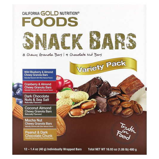 California Gold Nutrition Snack Bars Variety Pack - Healthy, Plant-Based Protein - Image 1