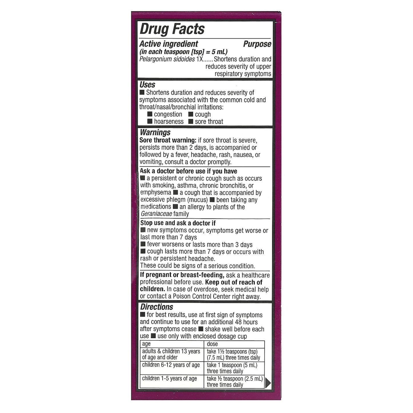 Nature's Way, Umcka, Kids Cold Relief Syrup, Ages 1+, Cherry , 4 fl oz (120 ml) - Image 2