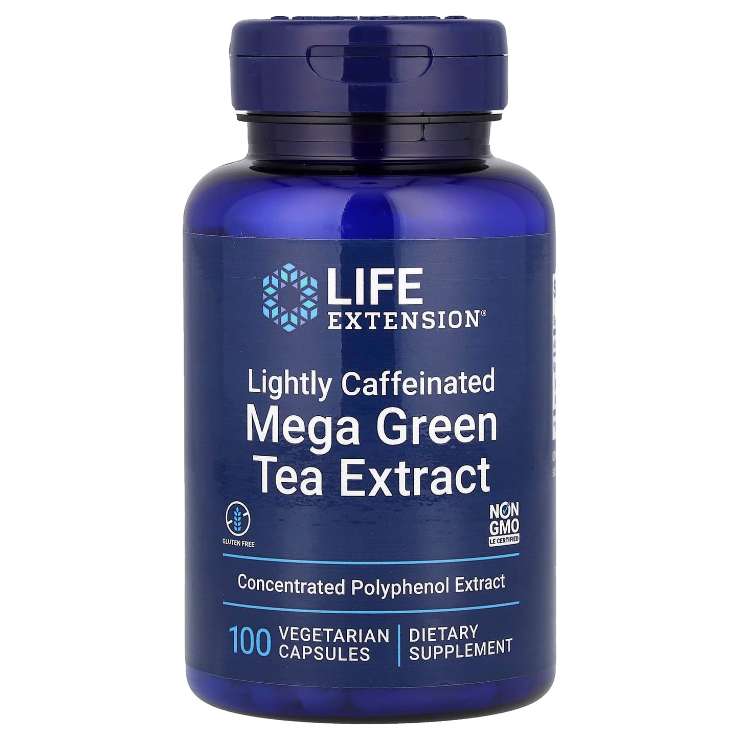 Life Extension, Mega Green Tea Extract, Lightly Caffeinated, 100 Vegetarian Capsules (725 mg per Capsule) - Image 1