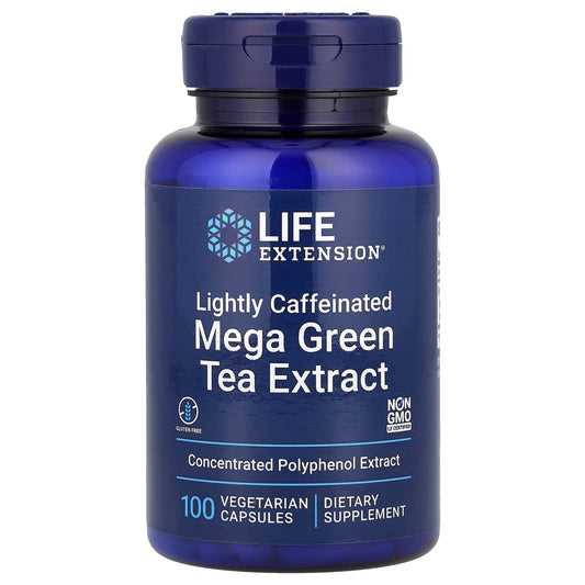 Life Extension, Mega Green Tea Extract, Lightly Caffeinated, 100 Vegetarian Capsules (725 mg per Capsule) - Image 1