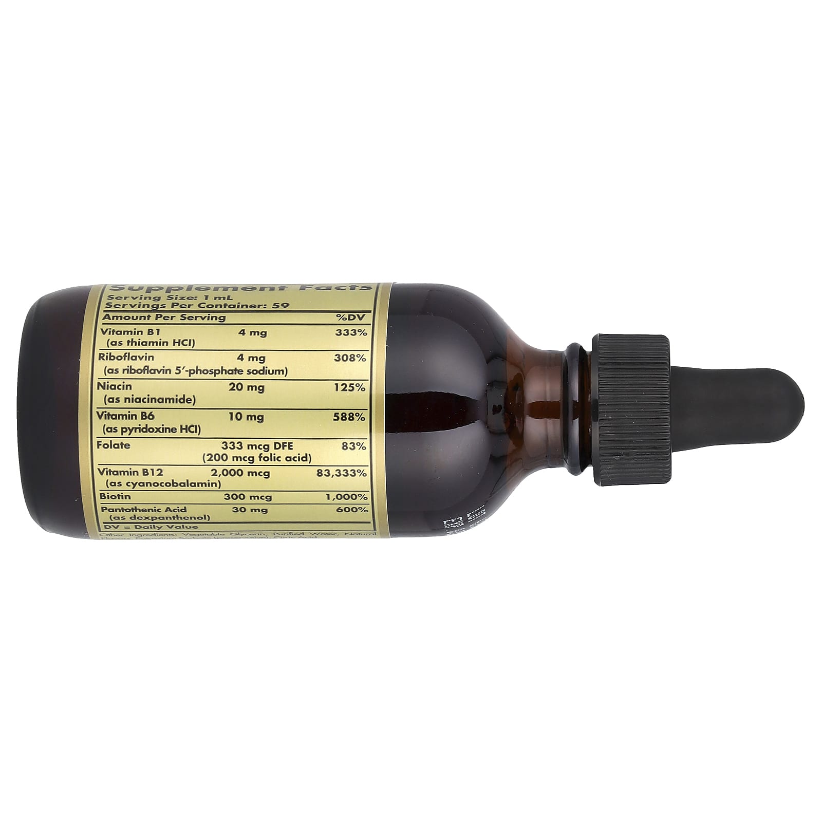 Solgar, Liquid B-12, Sublingual, 2,000 mcg, 2 fl oz (59 ml) - Image 2