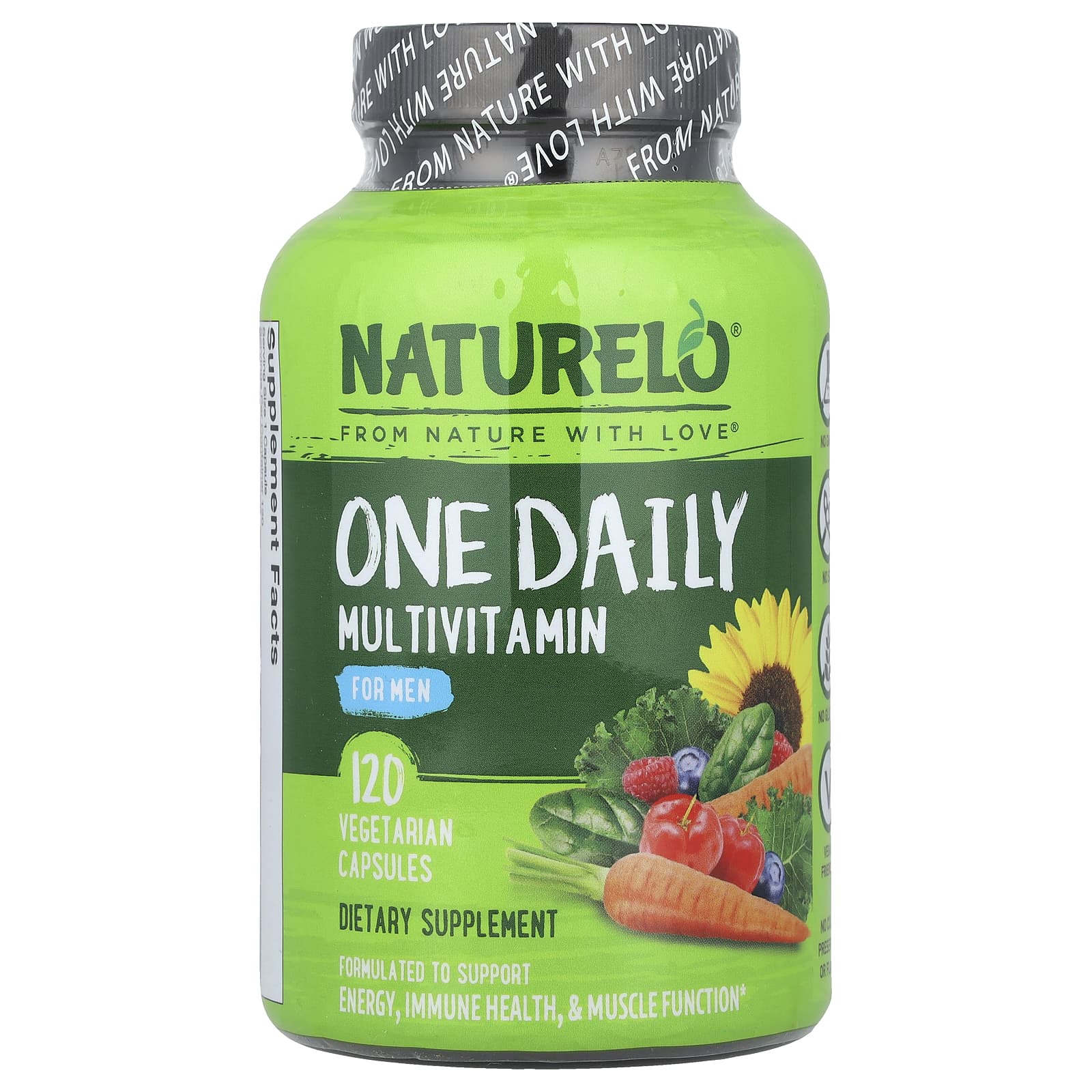NATURELO, One Daily Multivitamin, For Men, 120 Vegetarian Capsules - Image 1