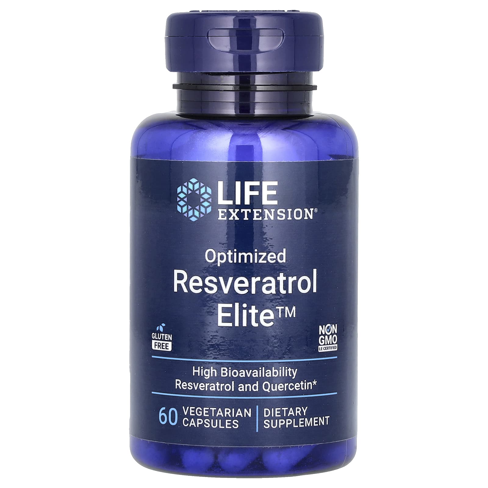 Life Extension, Optimized Resveratrol Elite, 60 Vegetarian Capsules - Image 1
