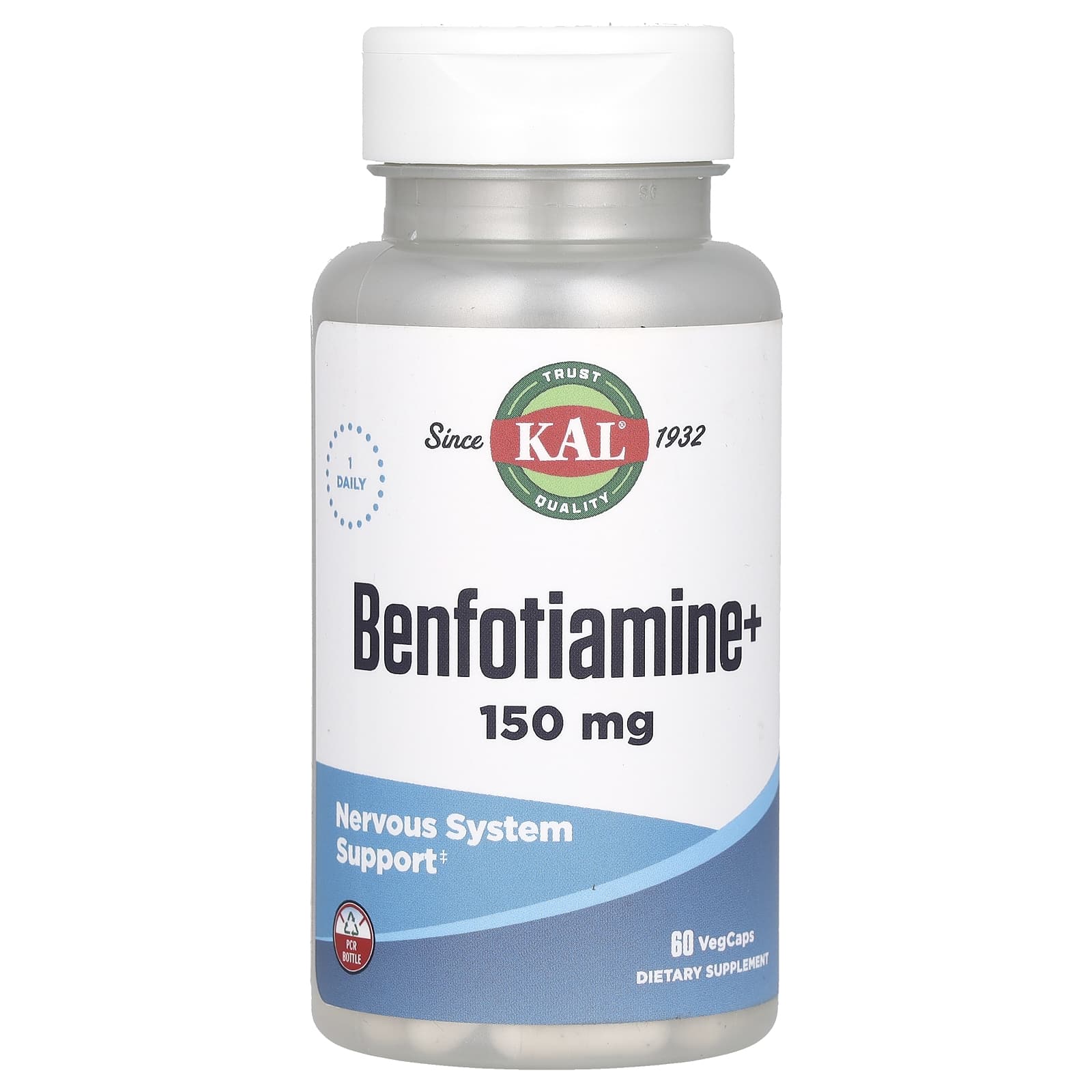KAL, Benfotiamine+, 150 mg, 60 VegCaps - Image 1