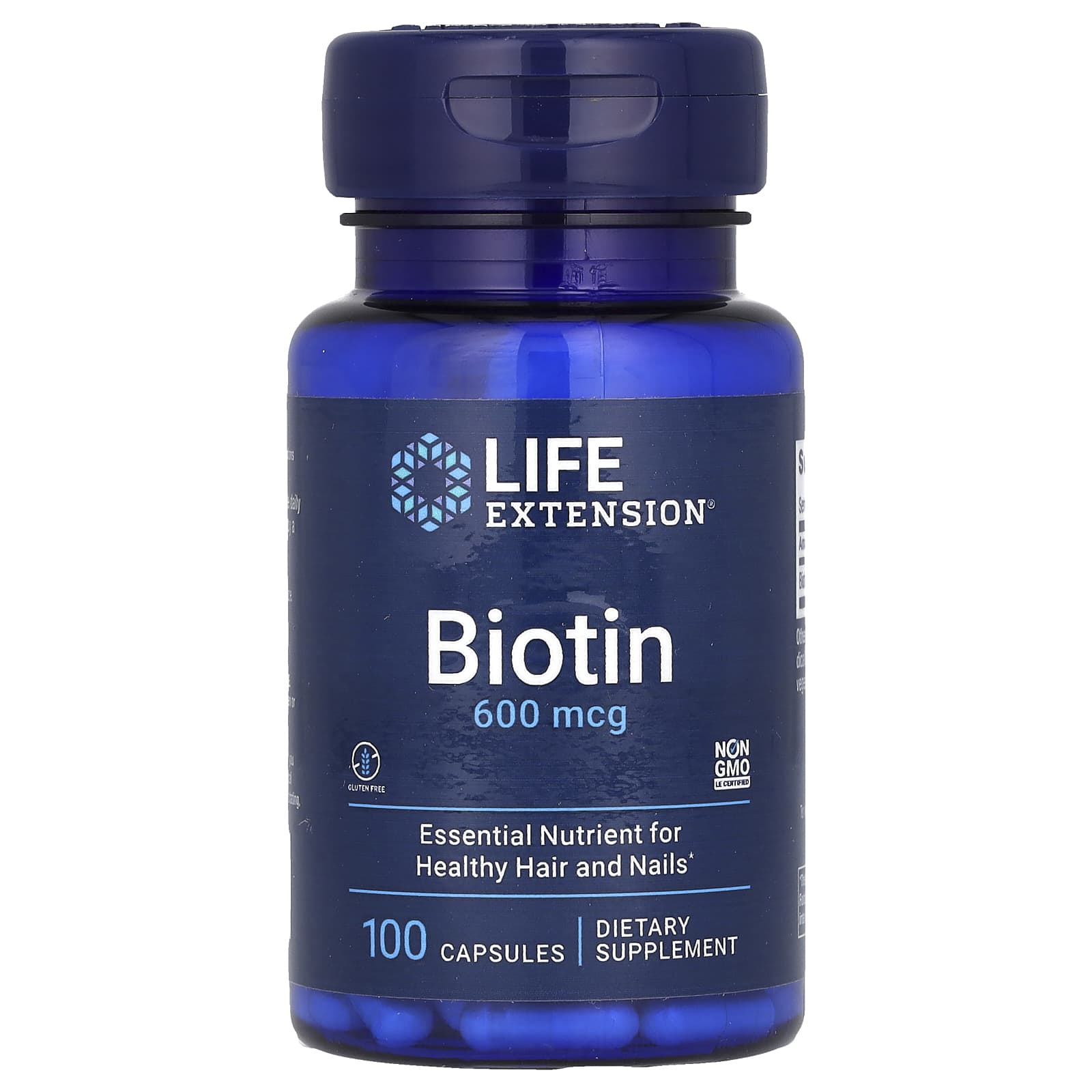 Life Extension, Biotin, 600 mcg, 100 Capsules - Image 1