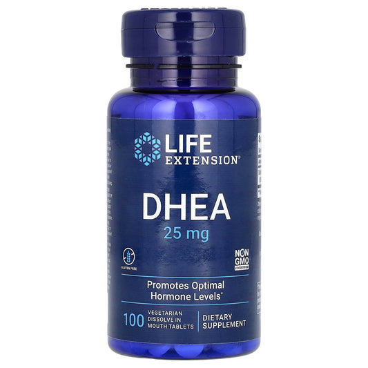 Life Extension, DHEA, 25 mg, 100 Vegetarian Tablets - Image 1