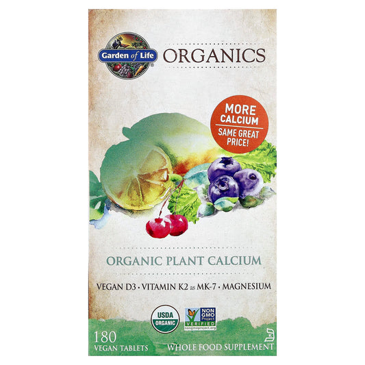 Garden of Life Organic Plant Calcium for Strong Bones - 180 Vegan Tablets - Image 1