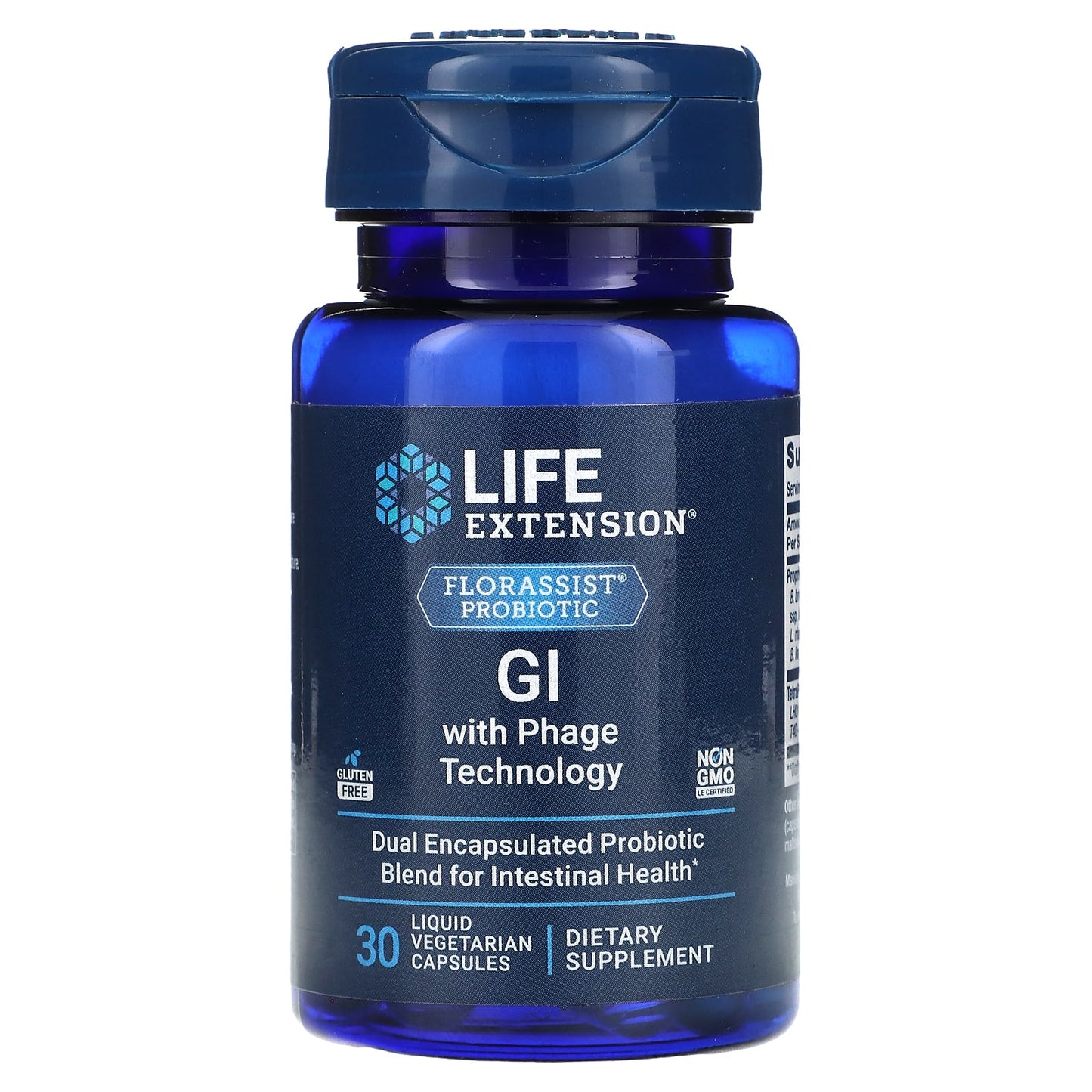 Life Extension, Florassist Probiotic, GI with Phage Technology, 30 Liquid Vegetarian Capsules - Image 1