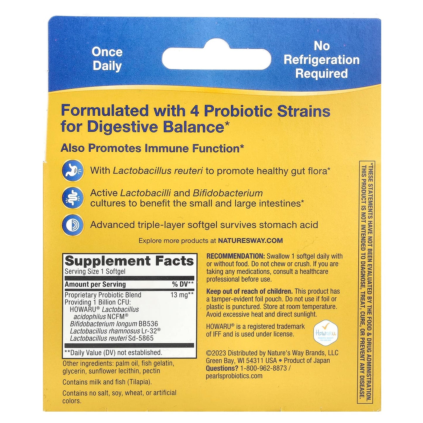 Nature's Way, Primadophilus® Reuteri Probiotic, 1 Billion CFU, 60 Softgels - Image 2