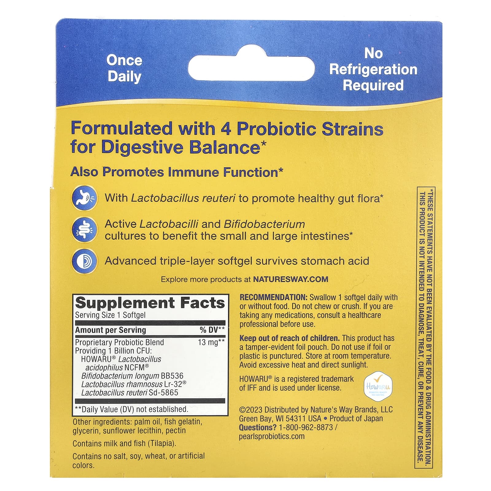 Nature's Way, Primadophilus® Reuteri Probiotic, 1 Billion CFU, 60 Softgels - Image 2