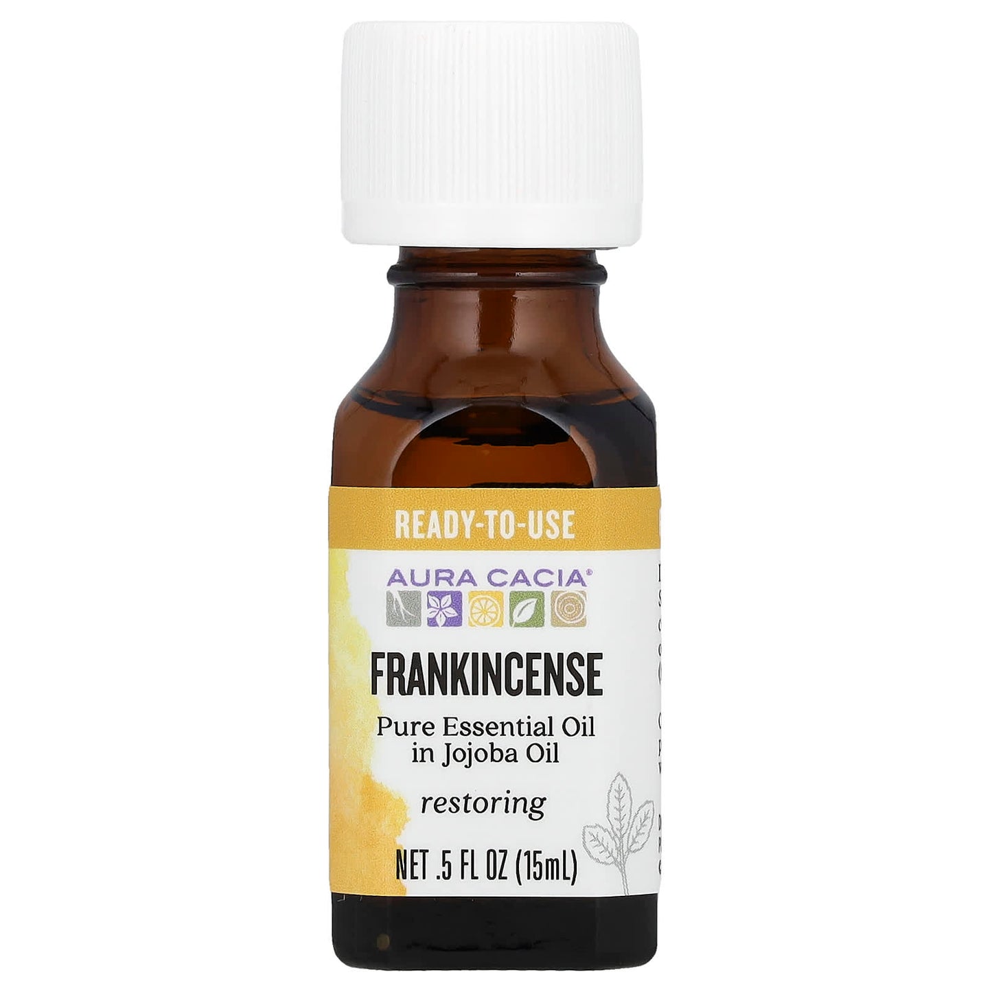Aura Cacia Frankincense Essential Oil in Jojoba Oil, 0.5 fl oz (15 ml) - Image 1
