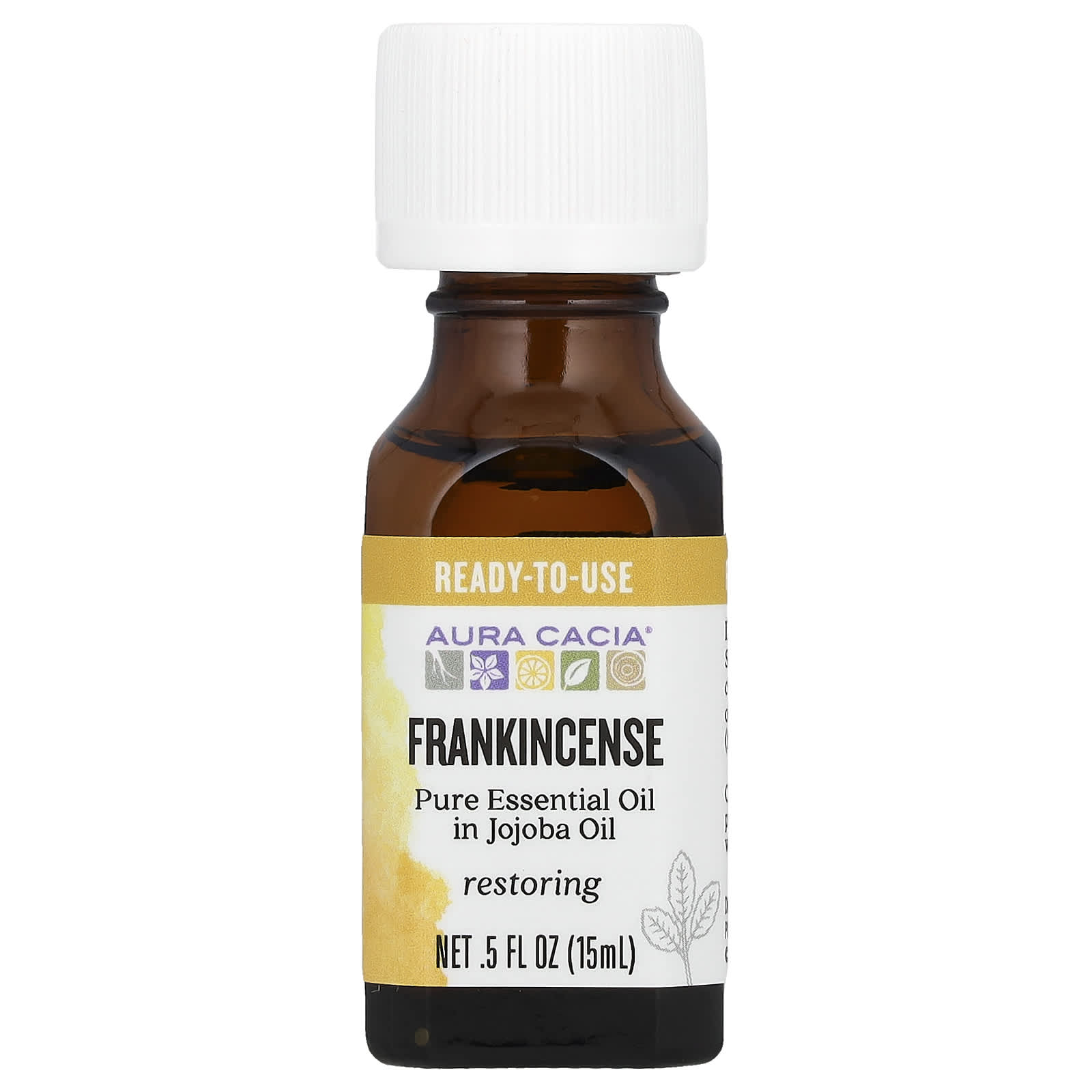 Aura Cacia Frankincense Essential Oil in Jojoba Oil, 0.5 fl oz (15 ml) - Image 1