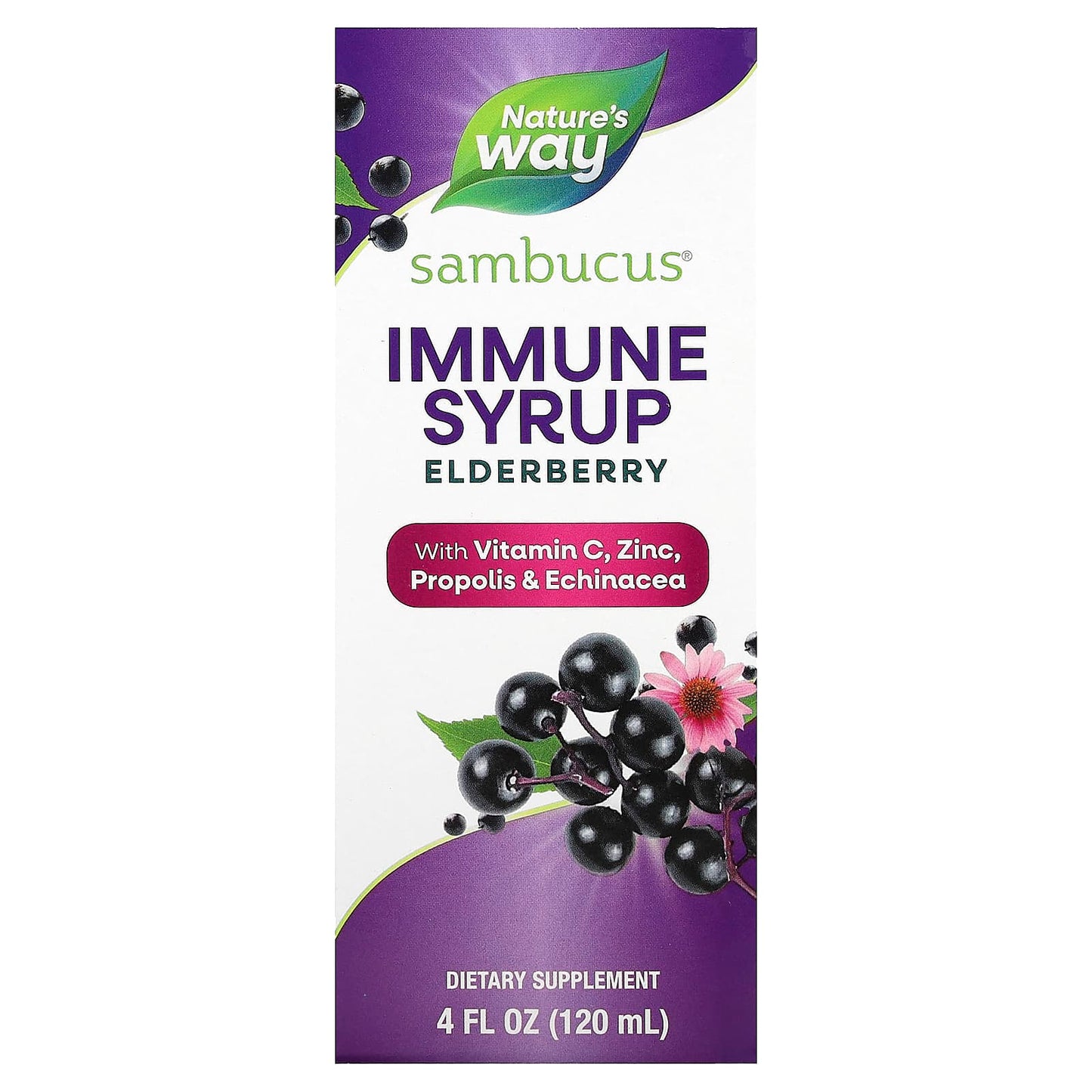 Nature's Way, Sambucus, Immune Syrup, Elderberry, 4 fl oz (120 ml) - Image 1