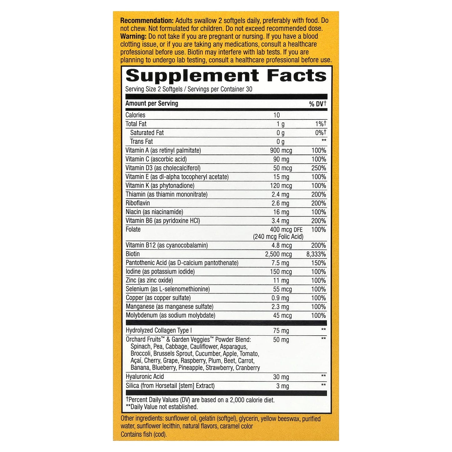 Nature's Way, Alive!® Hair, Skin & Nails Multivitamin, Strawberry, 60 Softgels - Image 2