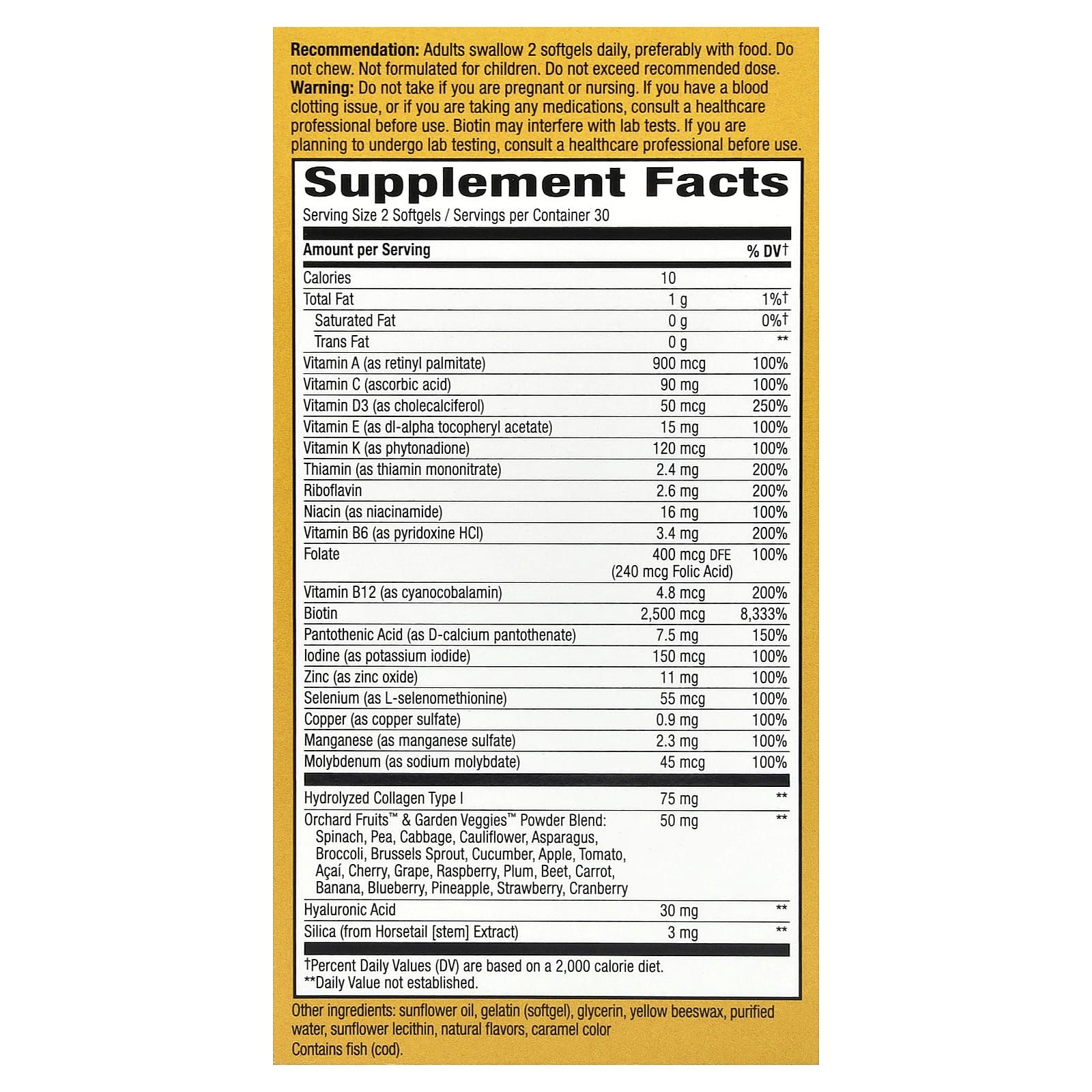 Nature's Way, Alive!® Hair, Skin & Nails Multivitamin, Strawberry, 60 Softgels - Image 2