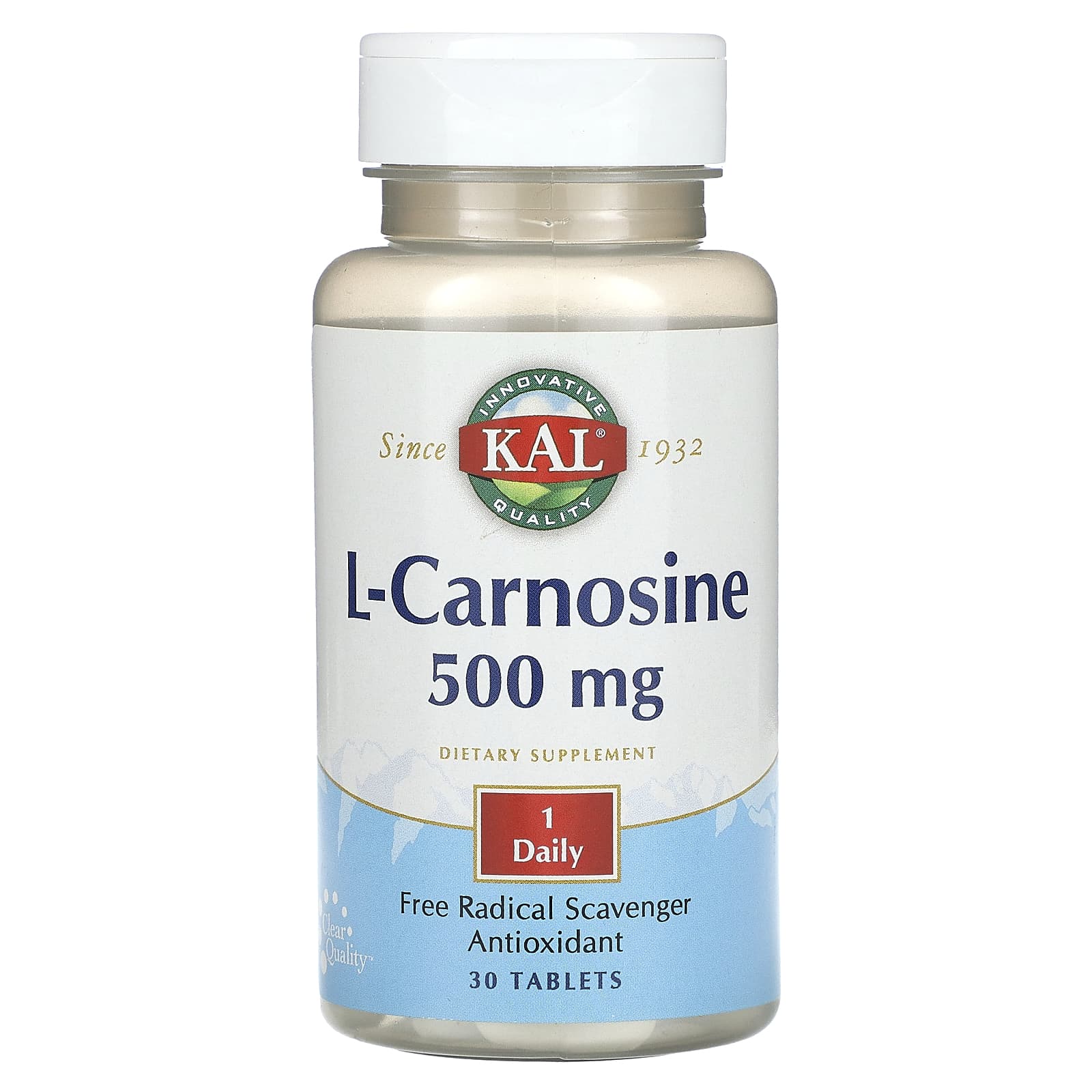 KAL, L-Carnosine, 500 mg, 30 Tablets - Image 1