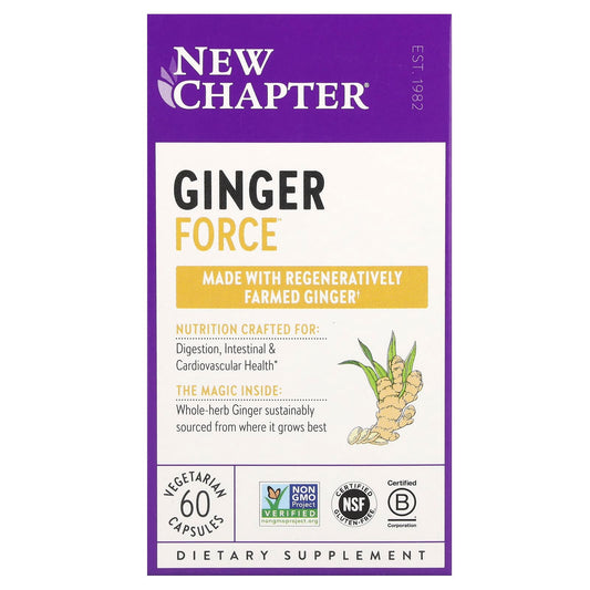 New Chapter, Ginger Force™, 60 Vegetarian Capsules - Image 1