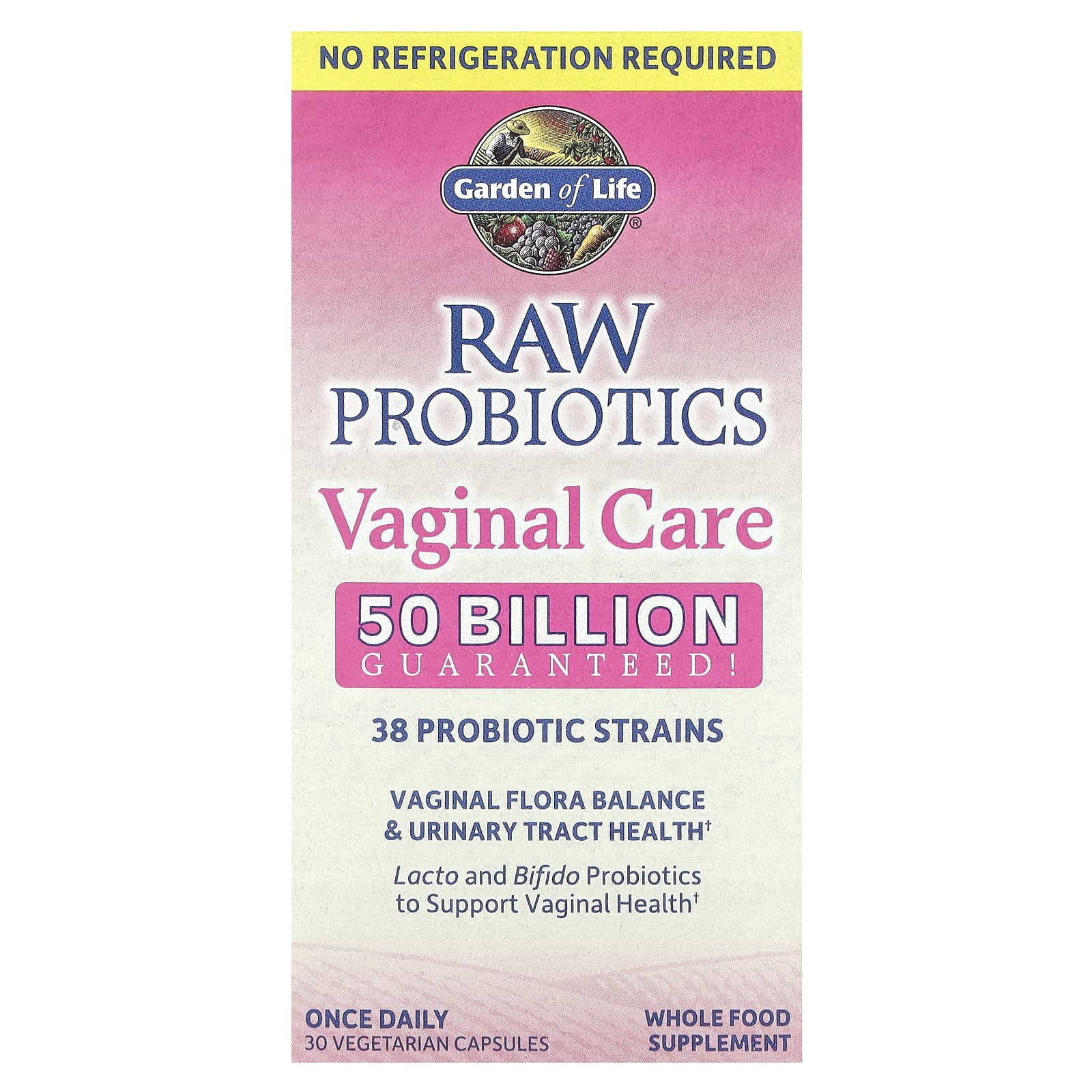 Garden of Life RAW Probiotics Vaginal Care 50 Billion CFU 30 Capsules - Image 2