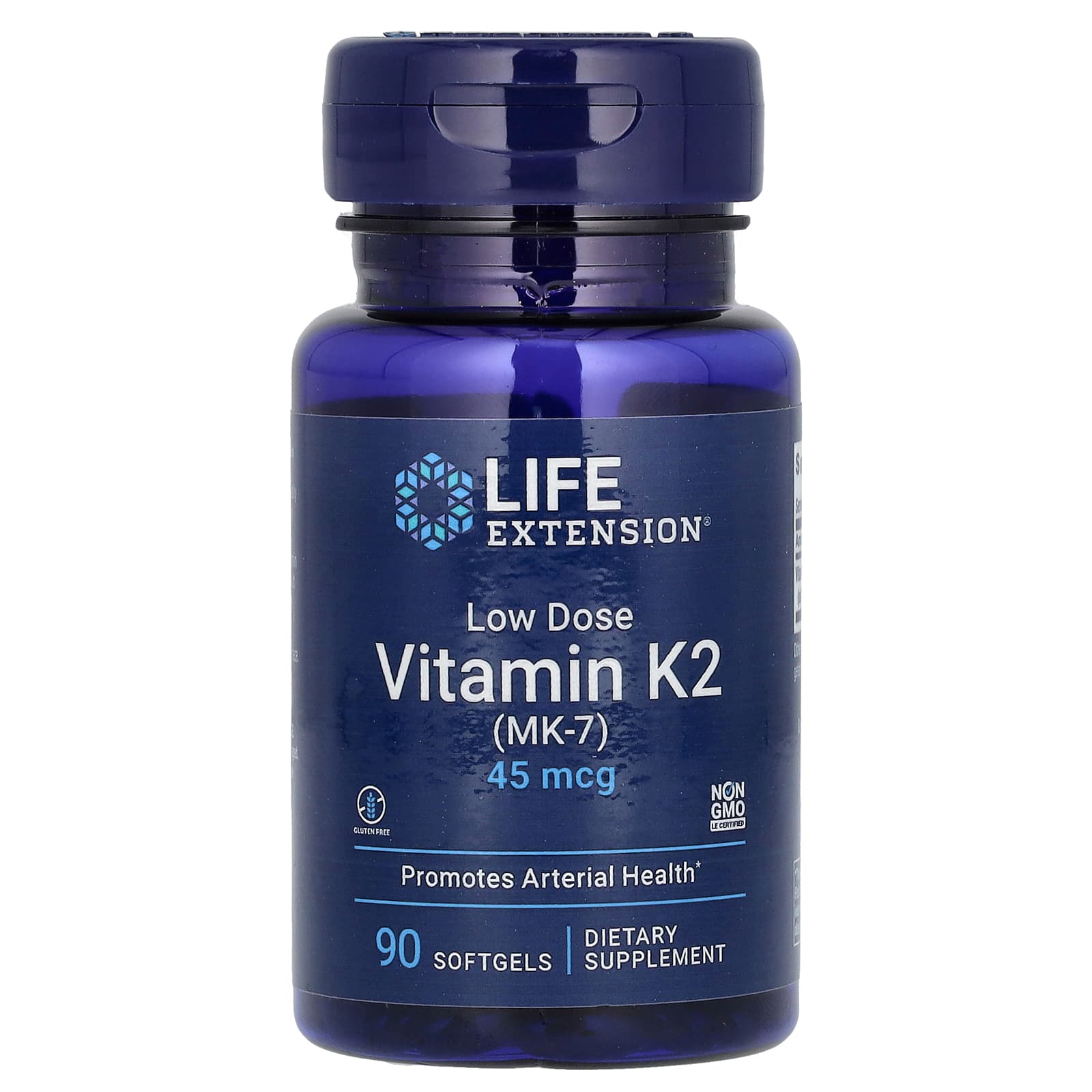 Life Extension, Low Dose Vitamin K2 (MK-7), 45 mcg, 90 Softgels - Image 1