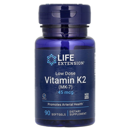 Life Extension, Low Dose Vitamin K2 (MK-7), 45 mcg, 90 Softgels - Image 1
