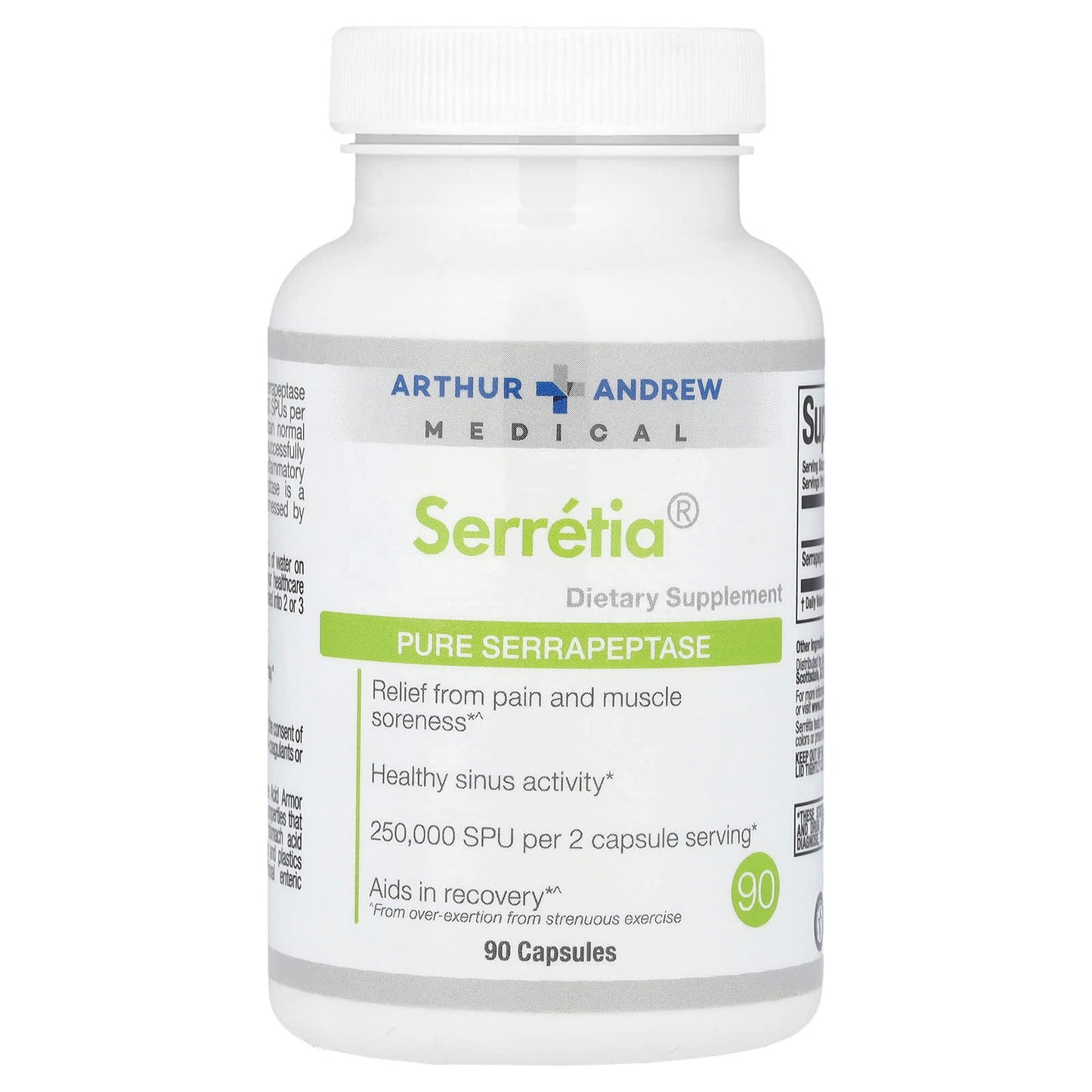 Arthur Andrew Medical Serretia Pure Serrapeptase 90 Capsules - Image 1