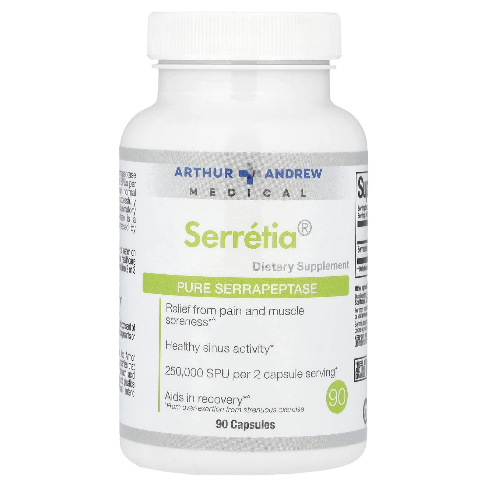 Arthur Andrew Medical Serretia Pure Serrapeptase 90 Capsules - Image 1