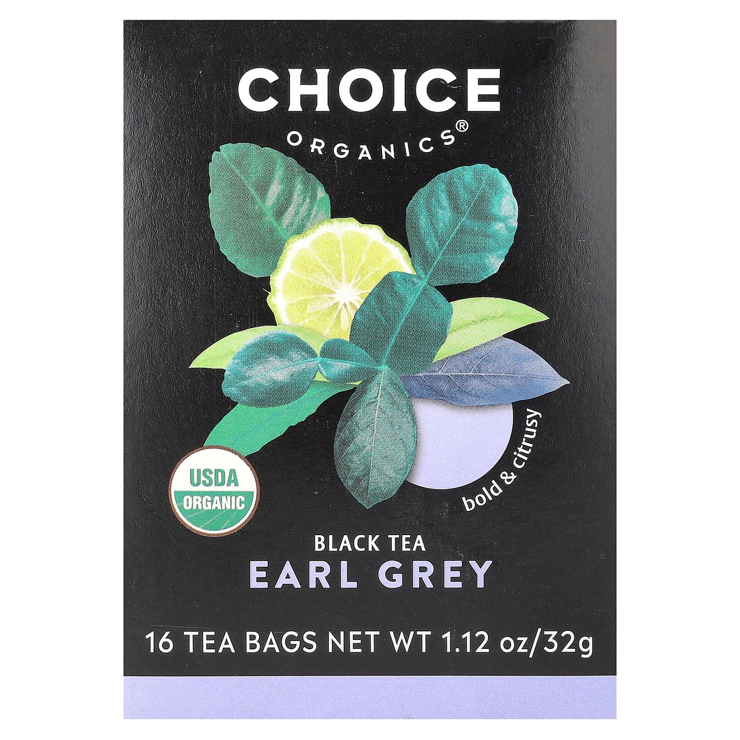 Organic Earl Grey Tea by Choice Organic Teas, 16 Tea Bags, 1.12 oz (32 g) - Image 1