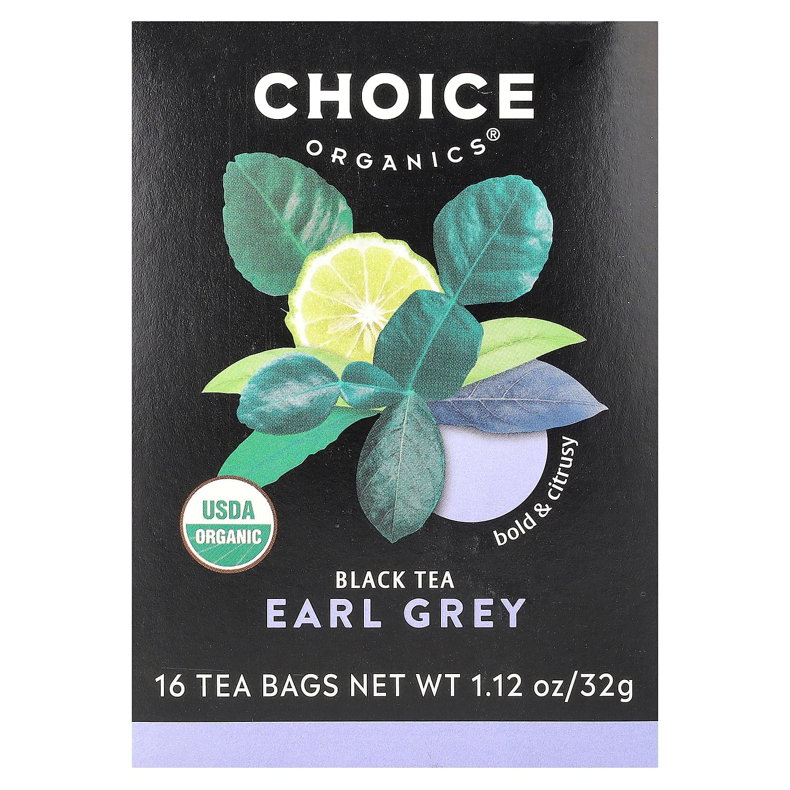 Organic Earl Grey Tea by Choice Organic Teas, 16 Tea Bags, 1.12 oz (32 g) - Image 1