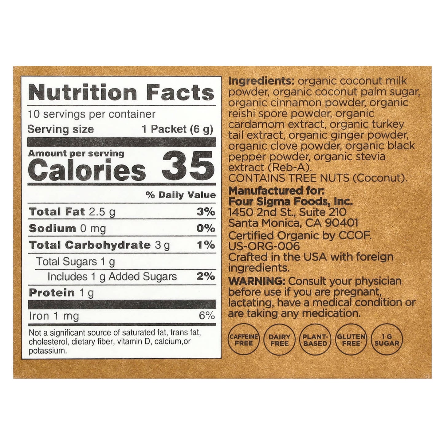 Relax with Four Sigmatic USDA Organic Reishi Chai Latte Mix - Image 2