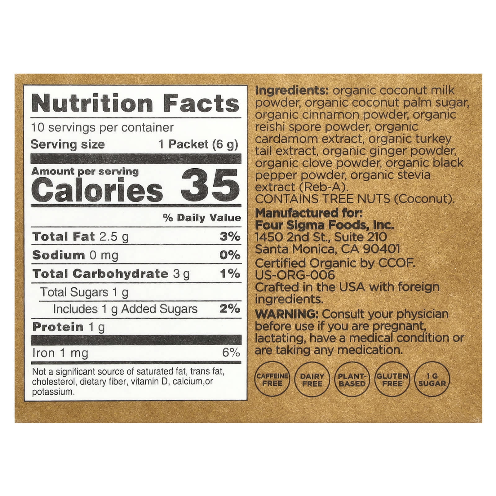 Relax with Four Sigmatic USDA Organic Reishi Chai Latte Mix - Image 2