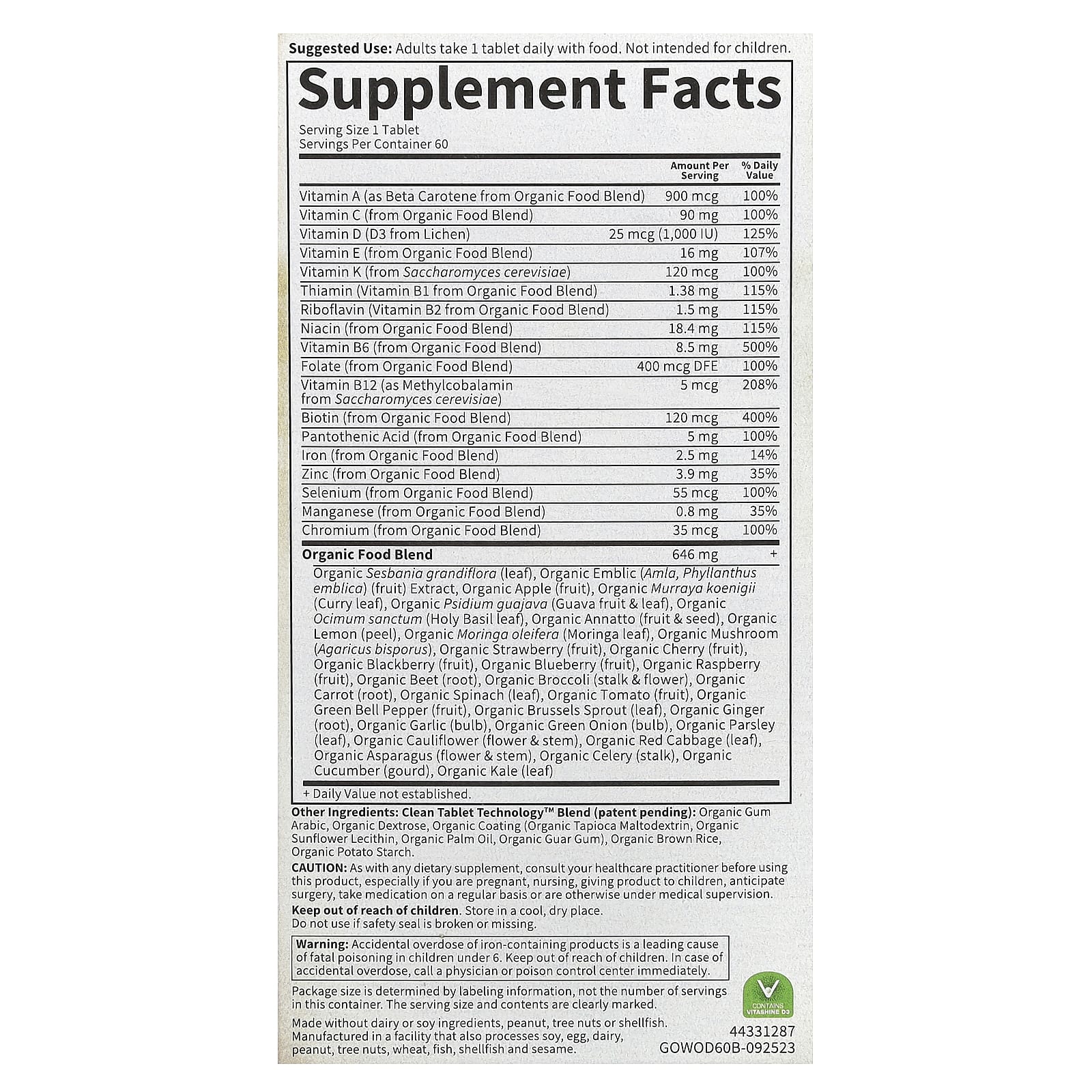 Garden of Life Women's Once Daily Organic Multivitamin for Health & Energy - Image 2