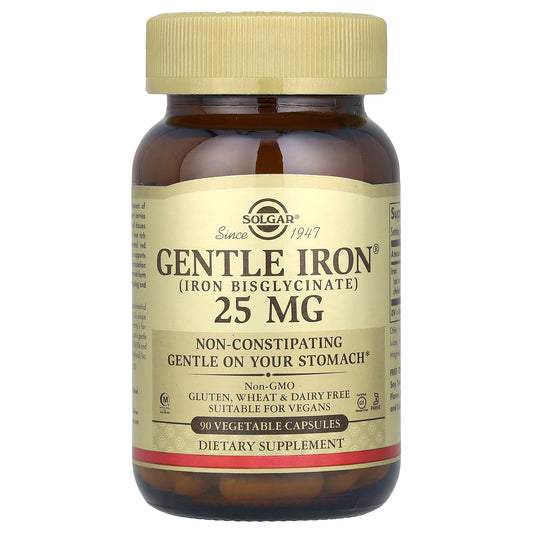 Solgar, Gentle Iron®, 25 mg, 90 Vegetable Capsules - Image 1