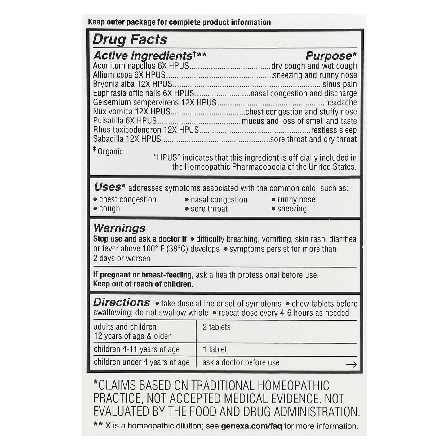Genexa Cold Crush - Non-Drowsy Organic Cold & Cough Relief - Image 2