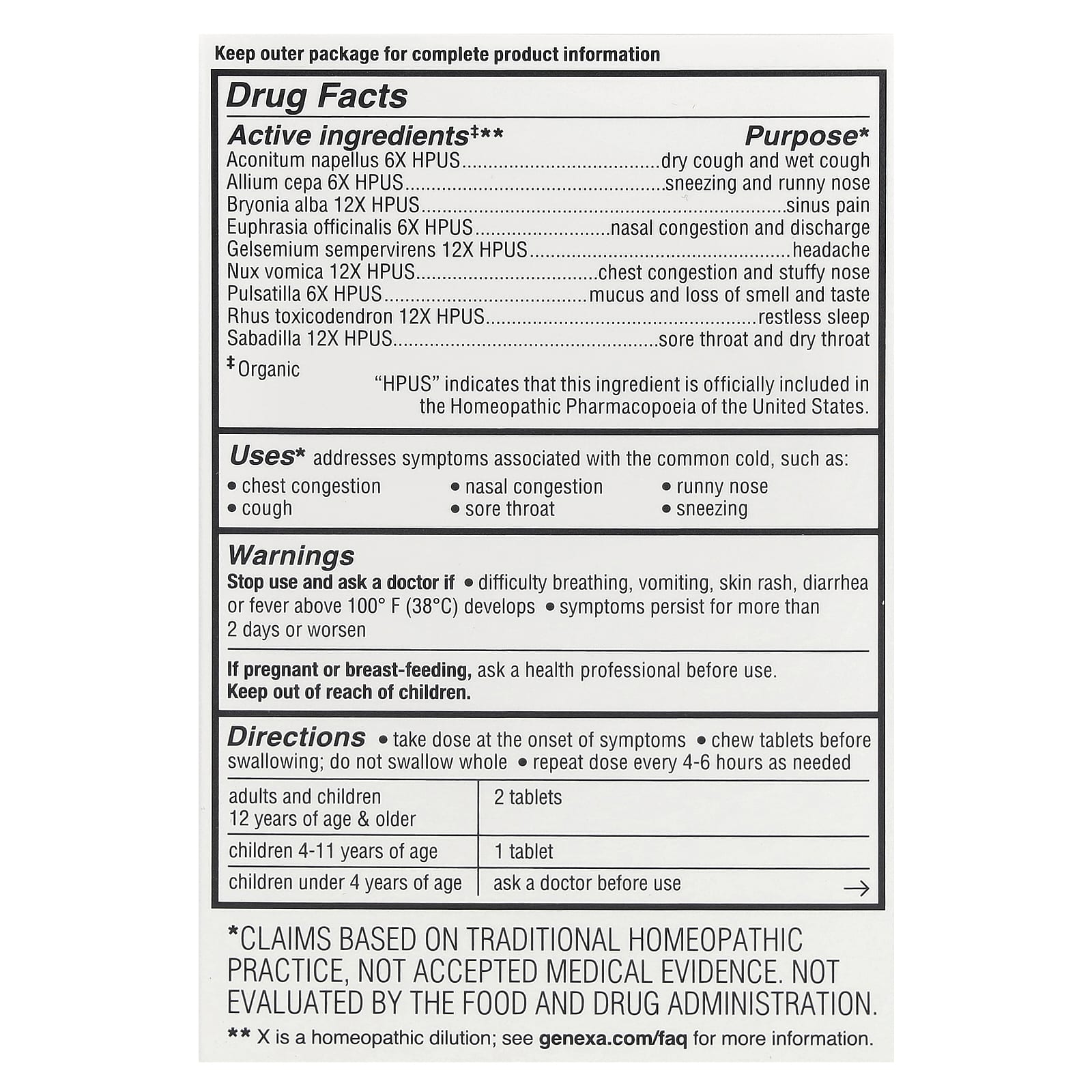 Genexa Cold Crush - Non-Drowsy Organic Cold & Cough Relief - Image 2