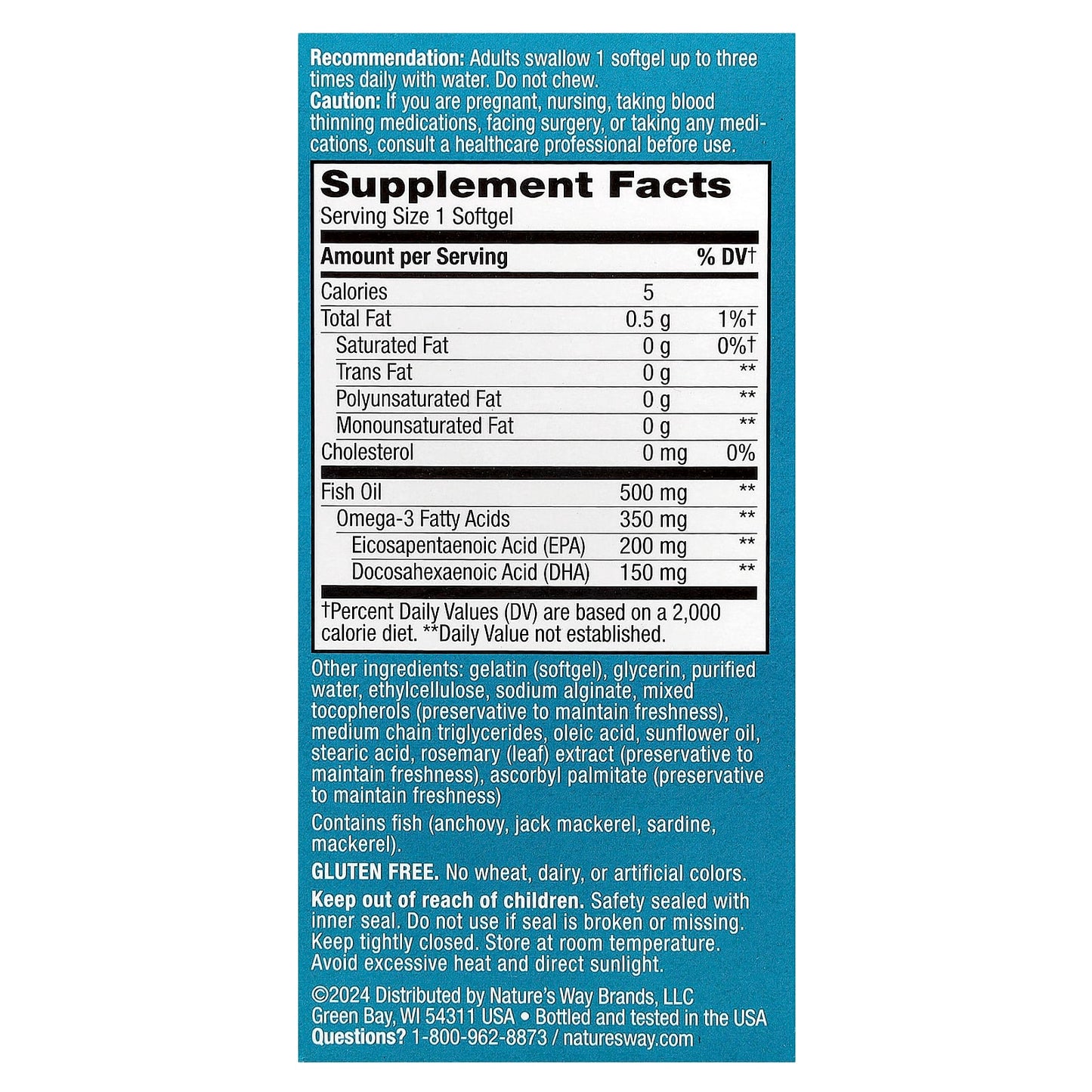 Nature's Way, Super Fisol® Fish Oil, 90 Softgels (500 mg per Softgel) - Image 2