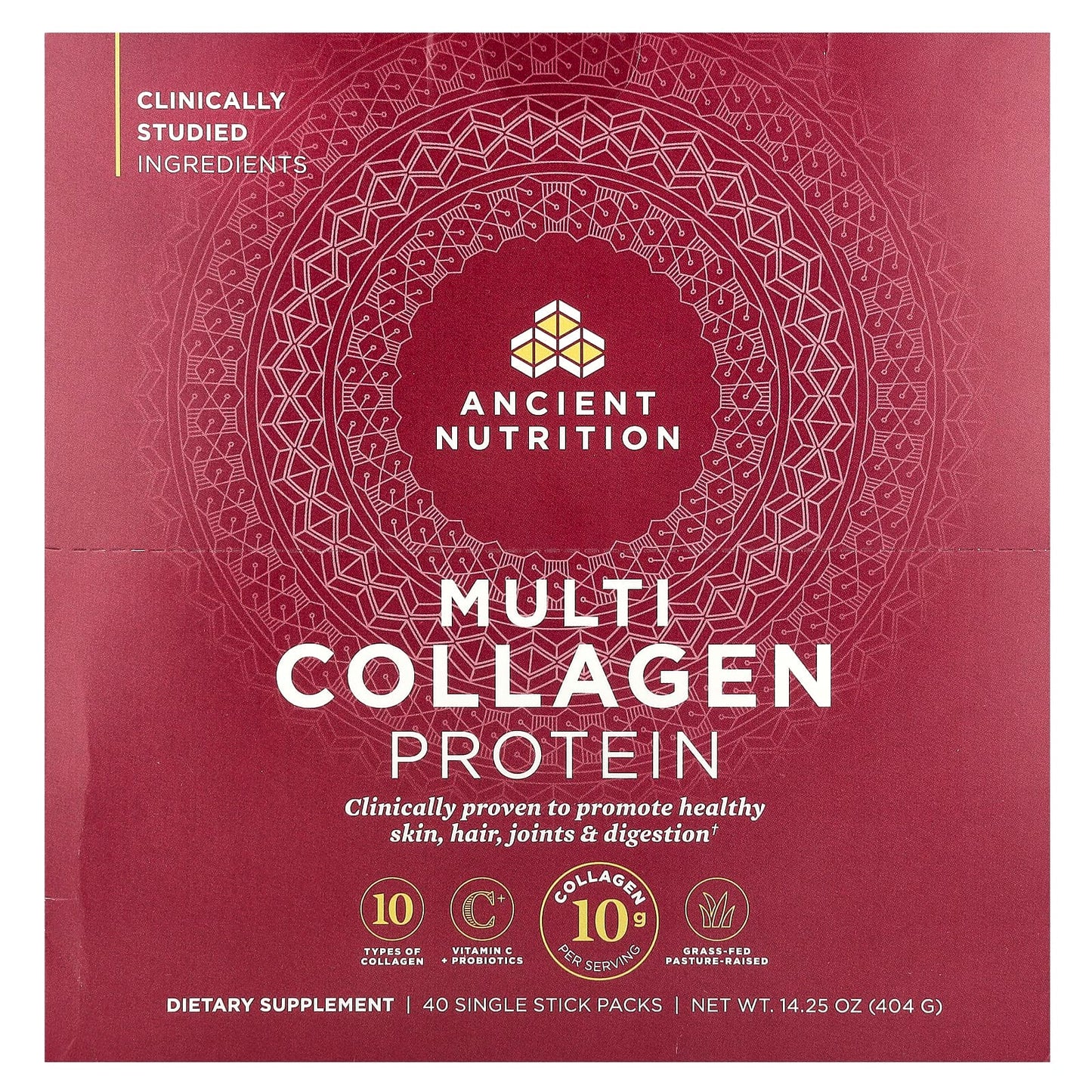 Ancient Nutrition Multi Collagen Protein, 40 Single Serve Packs, 10g Each - Image 1