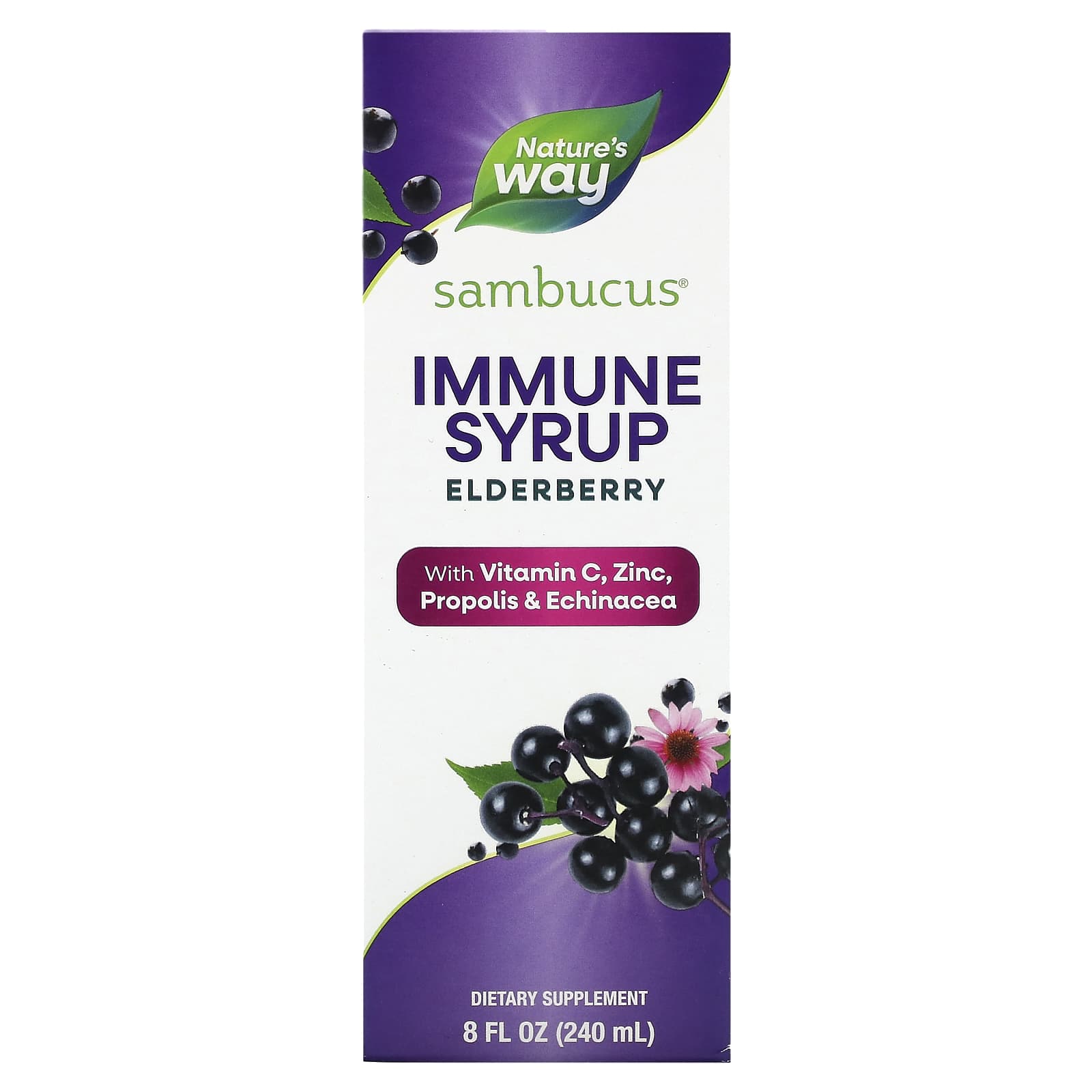 Nature's Way, Sambucus, Immune Syrup, Elderberry, 8 fl oz (240 ml) - Image 1