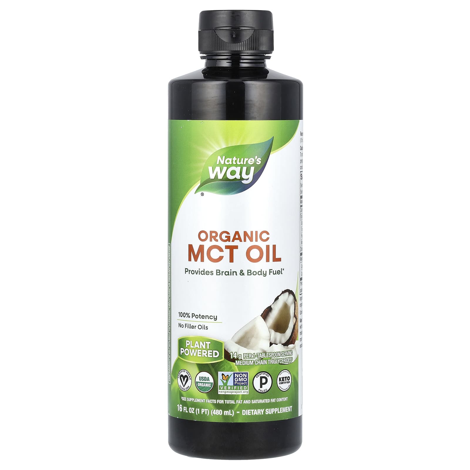 Nature's Way, Organic MCT Oil, 16 fl oz (480 ml) - Image 1