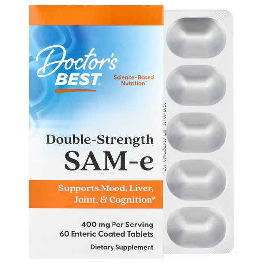 Doctor's Best Double Strength SAM-e 400mg for Mood, Joint, & Liver Health - Image 1