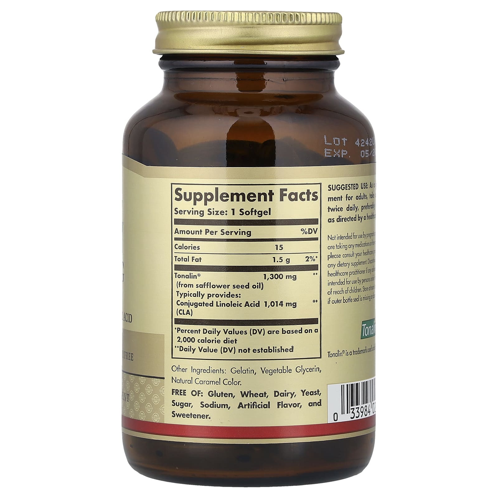 Solgar, Tonalin® CLA, 1,300 mg, 60 Softgels - Image 2