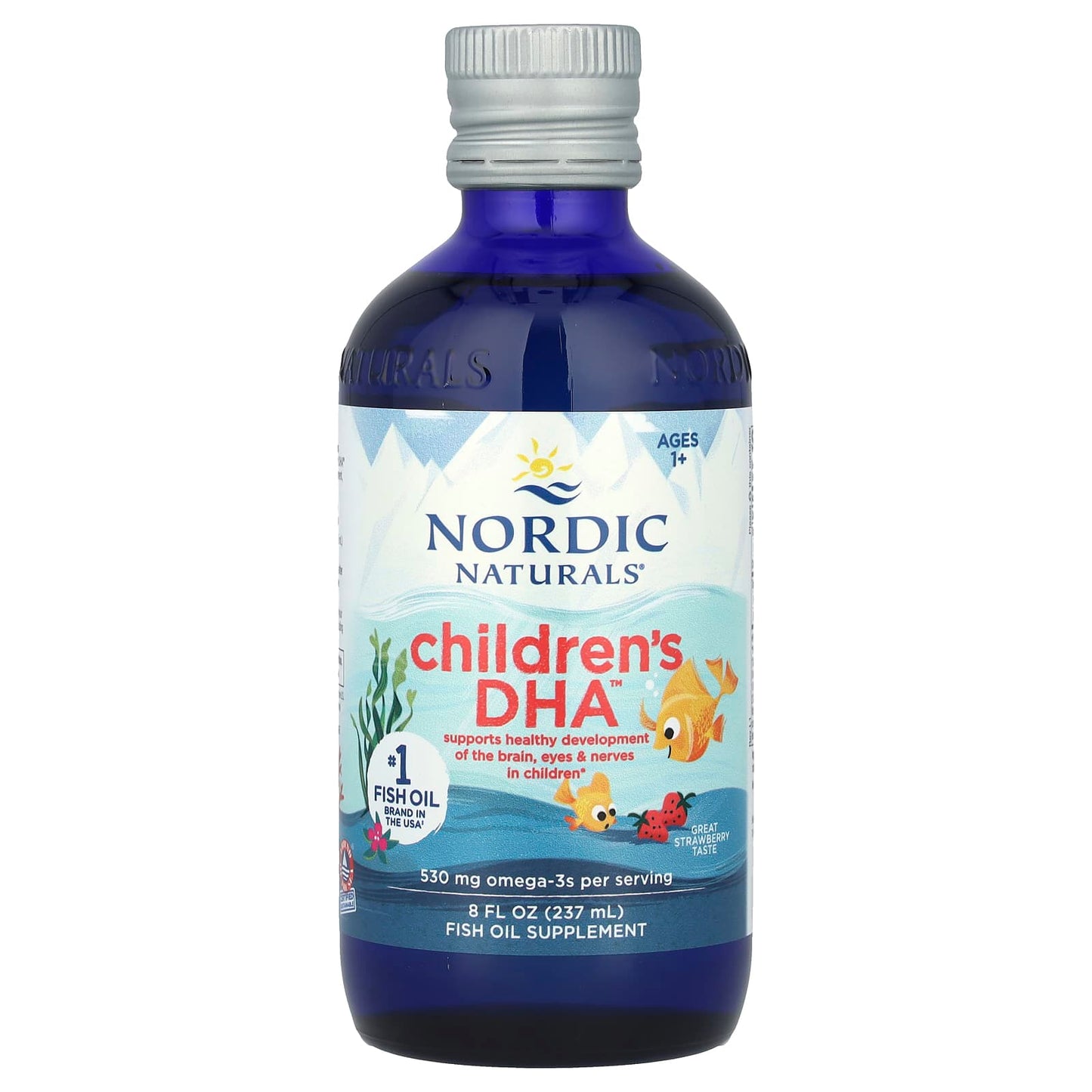 Nordic Naturals, Children's DHA™, Ages 1+, Strawberry, 8 fl oz (237 ml) - Image 1