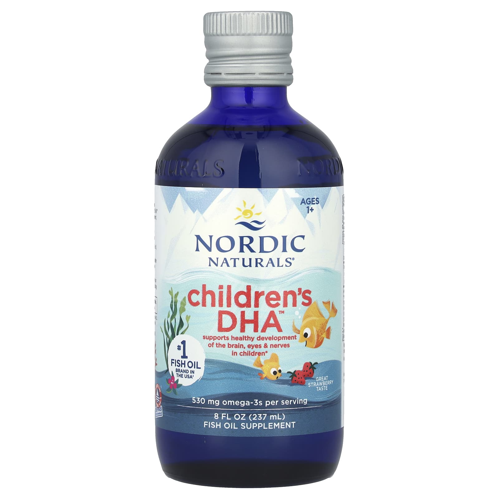 Nordic Naturals, Children's DHA™, Ages 1+, Strawberry, 8 fl oz (237 ml) - Image 1