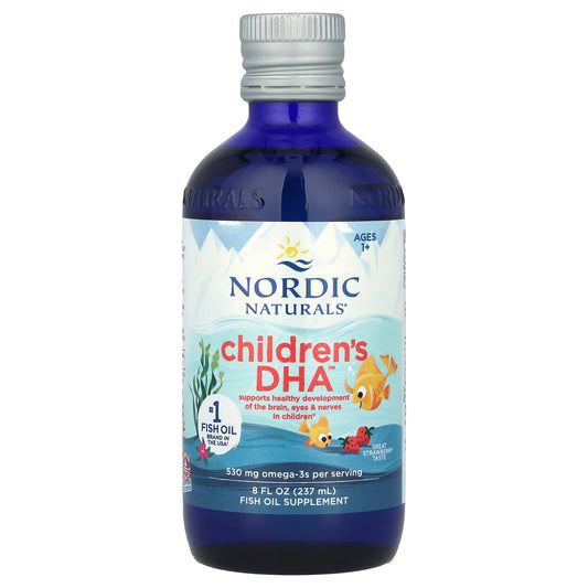 Nordic Naturals, Children's DHA™, Ages 1+, Strawberry, 8 fl oz (237 ml) - Image 1