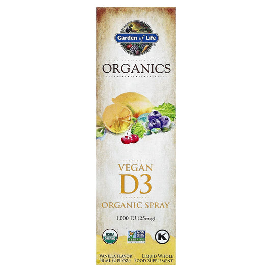 Vegan Vitamin D3 Spray by Garden of Life - USDA Organic, 1,000 IU (25 mcg) - Image 1