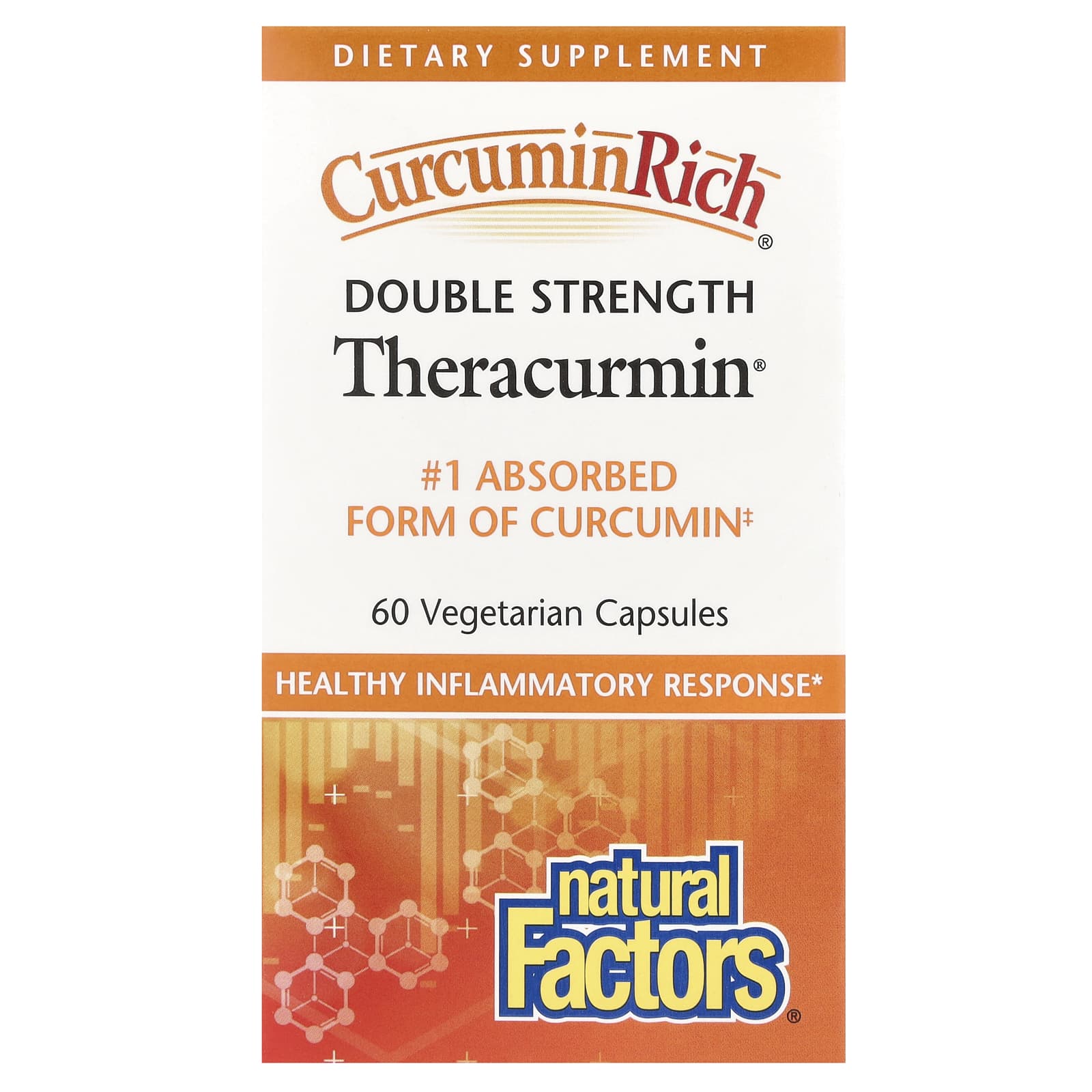 Natural Factors, CurcuminRich®, Double Strength Theracurmin®, 60 mg, 60 Vegetarian Capsules - Image 1